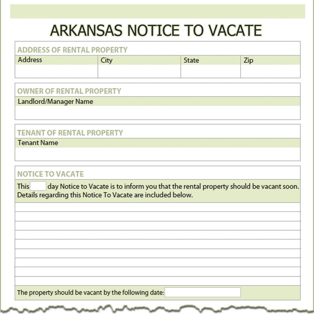 Arkansas Notice to Vacate