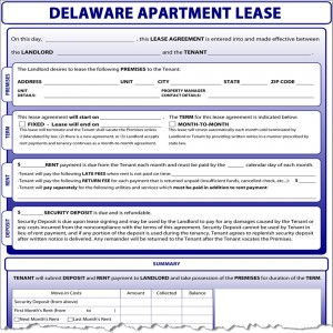 Delaware Apartment Lease Form