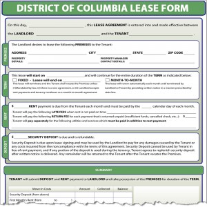 District of Columbia Lease Form