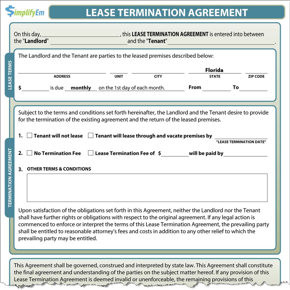 Florida Lease Termination Form