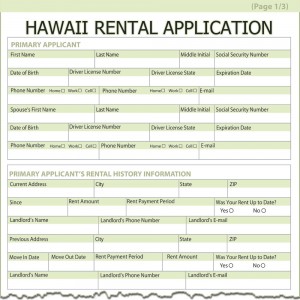 Hawaii Rental Application Form