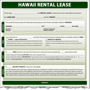 Hawaii Rental Lease Form