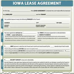 Iowa Lease Agreement Form