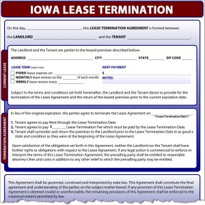 Iowa Lease Termination Form