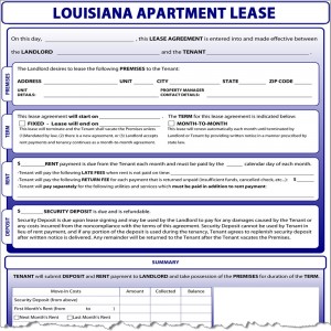 Louisiana Apartment Lease Form