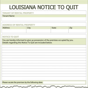 Louisiana Notice to Quit Form
