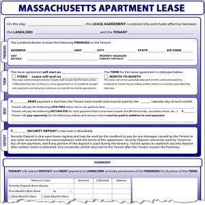 Massachusetts Apartment Lease Form