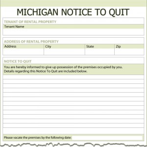 Michigan Notice to Quit Form