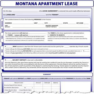 Montana Apartment Lease Form