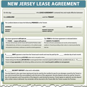 New Jersey Lease Agreement Form