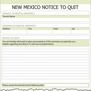 New Mexico Notice to Quit Form