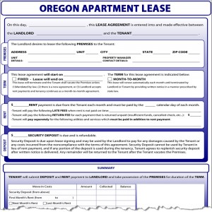 Oregon Apartment Lease Form