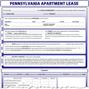 Pennsylvania Apartment Lease Form