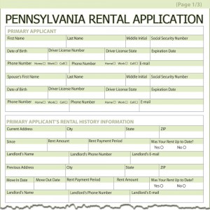 Pennsylvania Rental Application Form