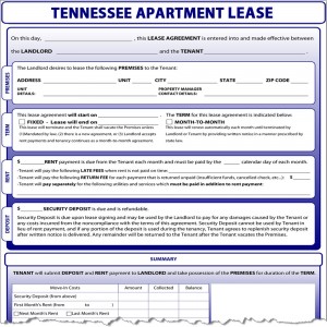 Tennessee Apartment Lease Form