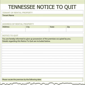 Tennessee Notice to Quit Form