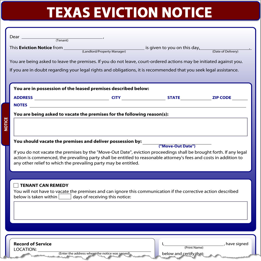 Free texas eviction notice