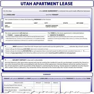Utah Apartment Lease Form