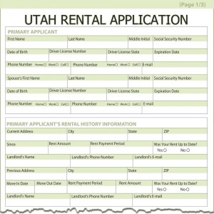 Utah Rental Application Form