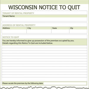 Wisconsin Notice to Quit Form