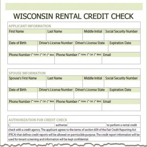 Wisconsin Rental Credit Check Form