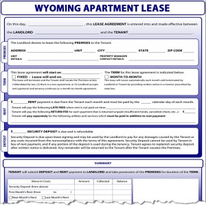 Wyoming Apartment Lease Form