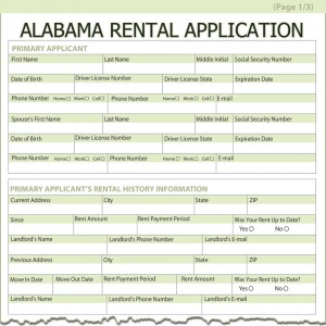 Alabama Rental Application Form