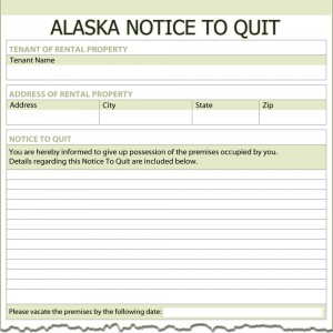 Alaska Notice to Quit Form