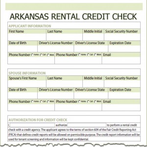 Arkansas Rental Credit Check Form