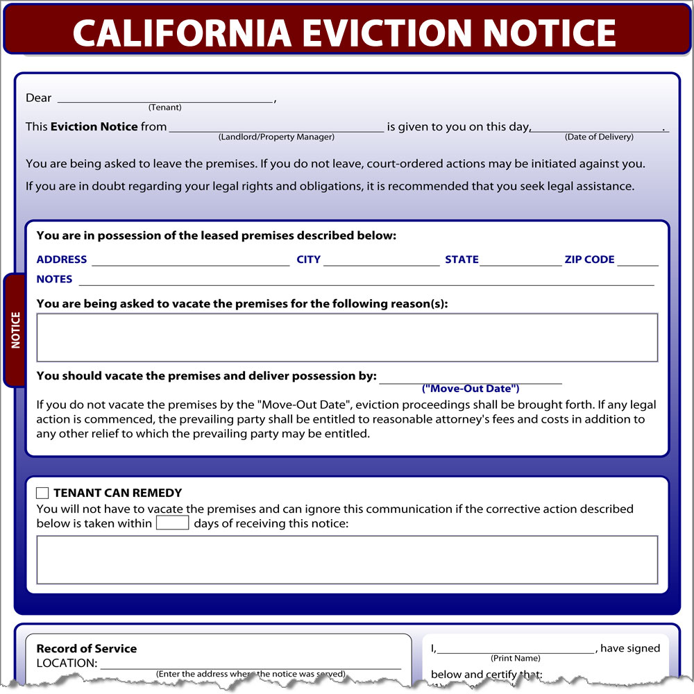 California Eviction Notice Form