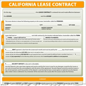 California Lease Contract Form