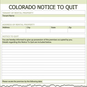 Colorado Notice to Quit Form