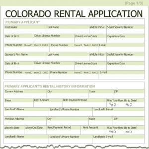 Colorado Rental Application Form