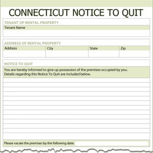 Connecticut Notice to Quit Form