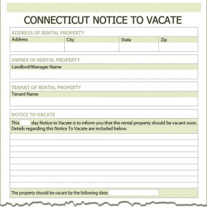Connecticut Notice to Vacate Form