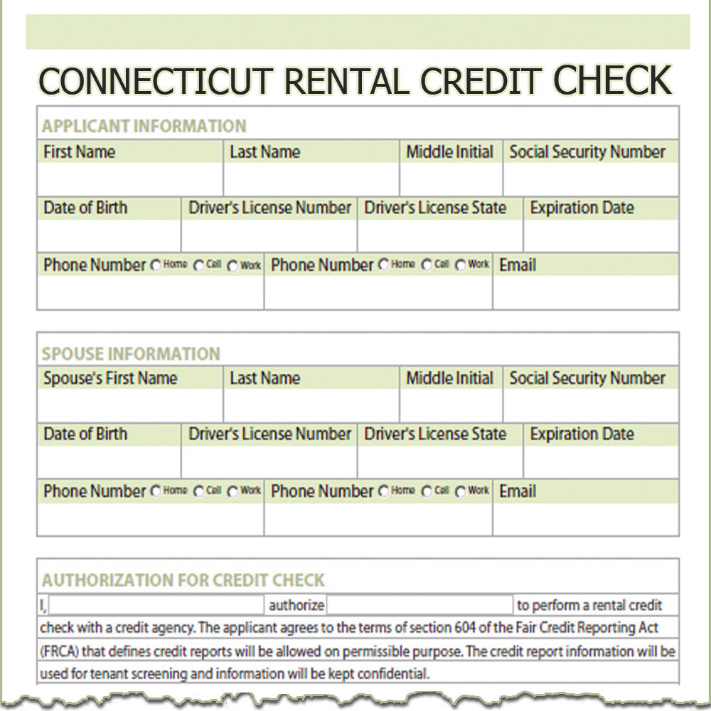 Connecticut Rental Credit Check Form