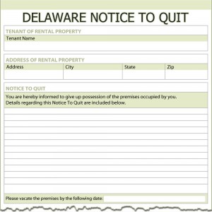 Delaware Notice to Quit Form