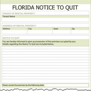 Florida Notice to Quit Form