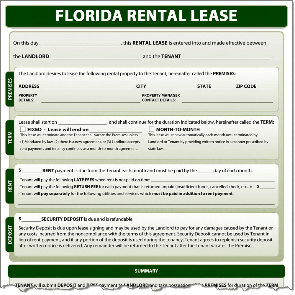 Florida rental Lease Form