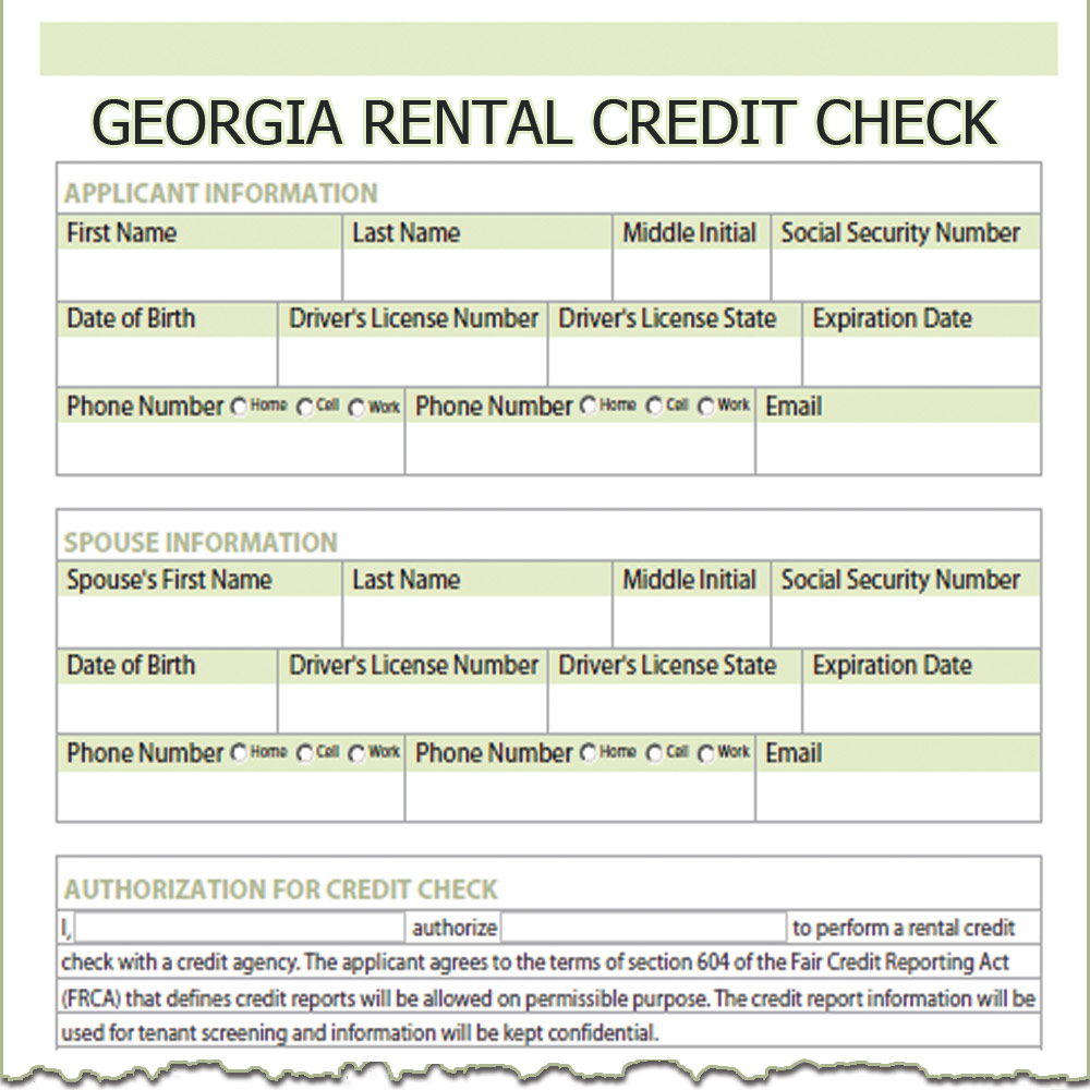 Georgia Rental Credit Check Form