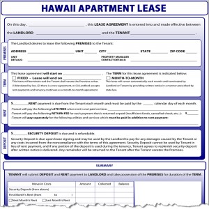 Hawaii Apartment Lease Form