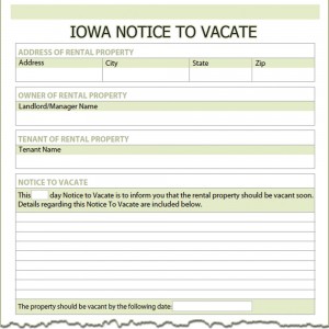 Iowa Notice to Vacate Form