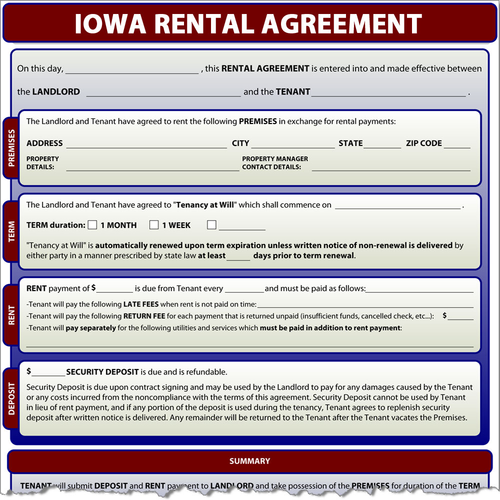 Iowa Rental Agreement Iowa Rental Agreement