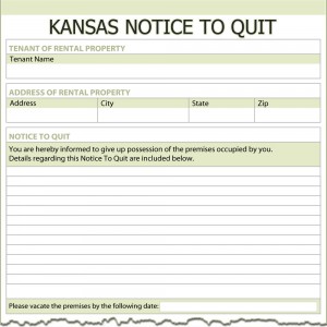 Kansas Notice to Quit Form