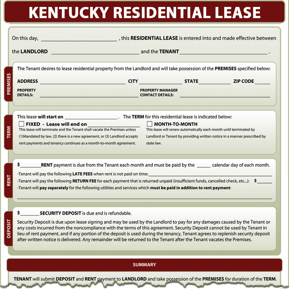Kentucky Residential Lease Form