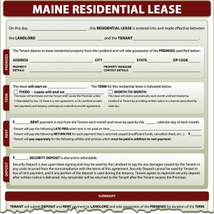 Maine Residential Lease Form