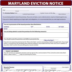 Maryland Eviction Notice Form