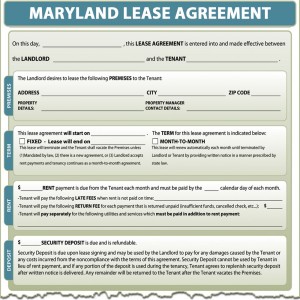 Maryland Lease Agreement Form