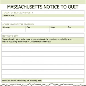 Massachusetts Notice to Quit Form
