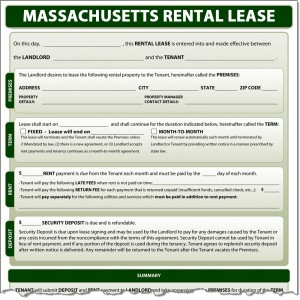 Massachusetts Rental Lease Form